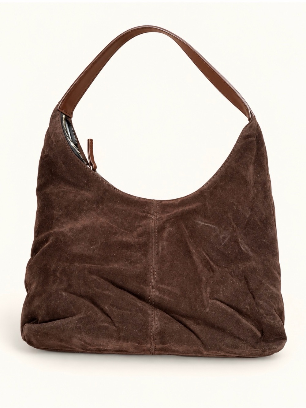 Classic Brown Suede Hobo Bag